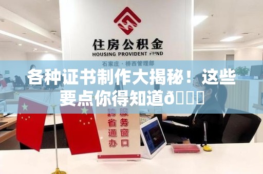 洛江各种证书制作大揭秘！这些要点你得知道😎